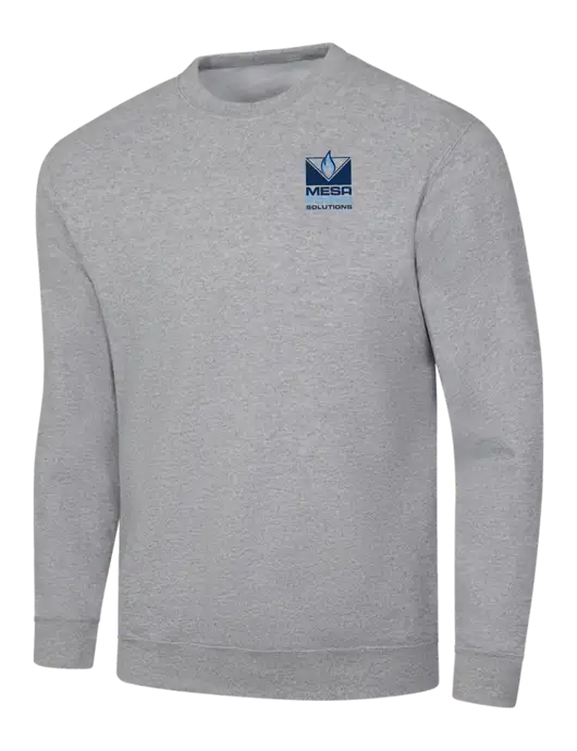 Light Grey Heather 7.8 oz Ring Spun Crew Sweatshirt w/Mesa Solutions Logo