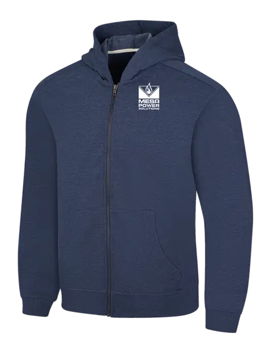 Navy Heather Re-Fleece Full-Zip Hoodie w/Mesa Solutions Logo