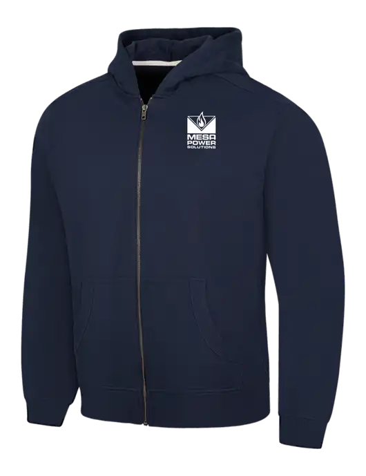 Navy Re-Fleece Full-Zip Hoodie w/Mesa Solutions Logo