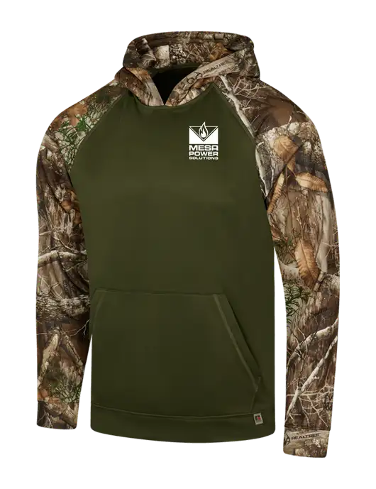 Russell Outdoors Dark Olive/Realtree Edge Camo Colorbock Performance Hoodie w/Mesa Solutions Logo