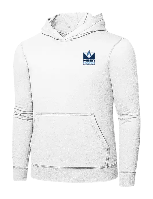 White 7.8 oz Ring Spun Hooded Sweatshirt w/Mesa Solutions Logo