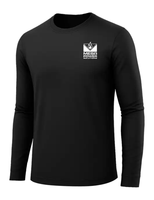 Long Sleeve Black PosiCharge Competitor Tee w/Mesa Solutions Logo