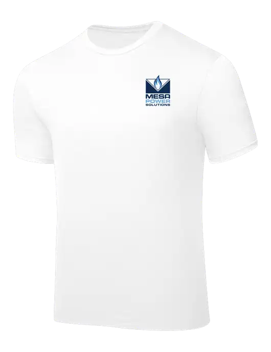 White PosiCharge Competitor Tee w/Mesa Solutions Logo