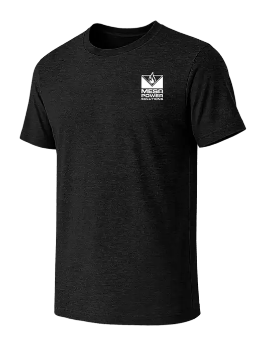 BELLA+CANVAS Black Heather CVC Short Sleeve Tee w/Mesa Solutions Logo