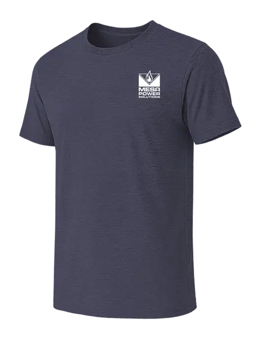 BELLA+CANVAS Heather Navy CVC Short Sleeve Tee w/Mesa Solutions Logo