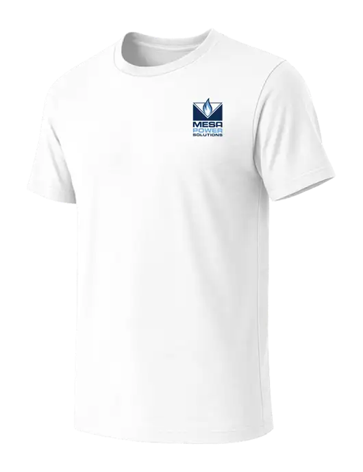 BELLA+CANVAS White Blend CVC Short Sleeve Tee w/Mesa Solutions Logo