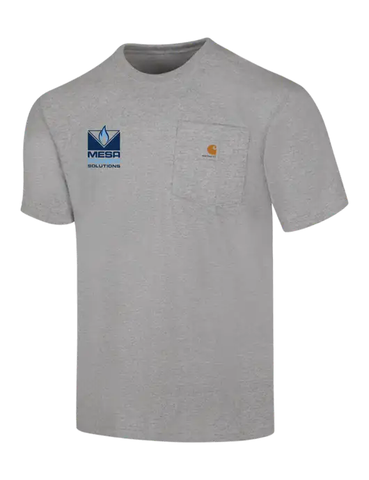 Carhartt Workwear Light Grey Heather Pocket Short Sleeve T-Shirt w/Mesa Solutions Logo