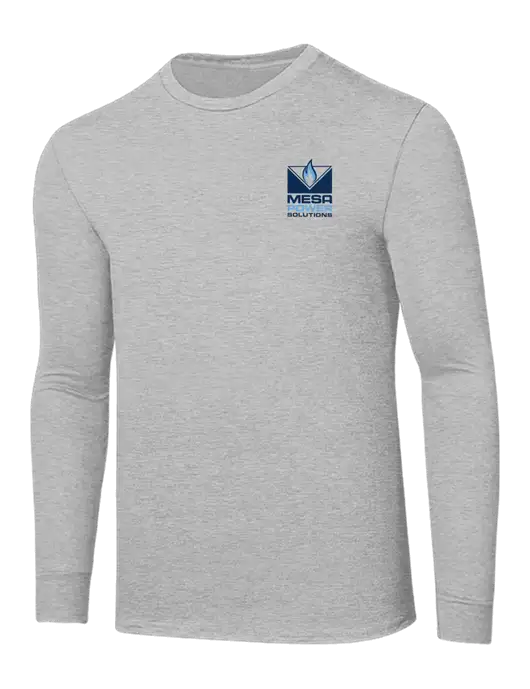 Core Blend Light Grey Heather Long Sleeve Tee w/Mesa Solutions Logo