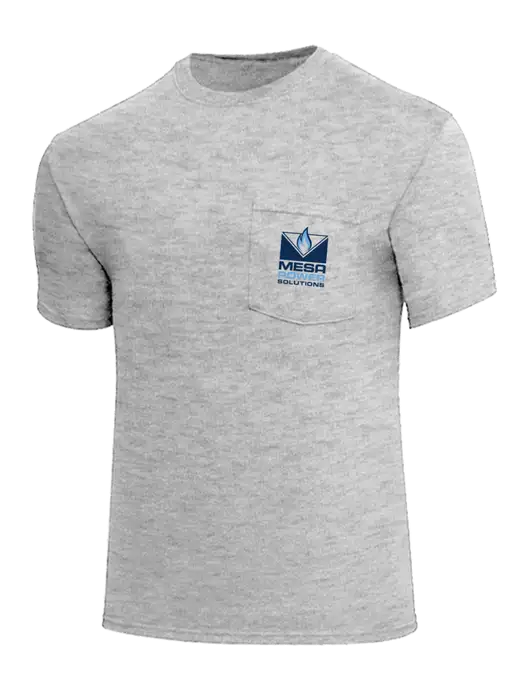 Core Blend Light Grey Heather Pocket T-Shirt w/Mesa Solutions Logo