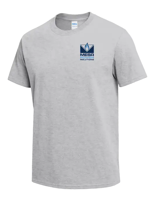 Light Grey Heather Heavyweight 6.1 oz T-Shirt w/Mesa Solutions Logo