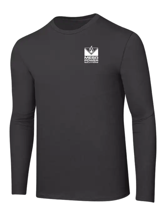 Ring Spun Charcoal 4.5 oz Long Sleeve T-Shirt w/Mesa Solutions Logo