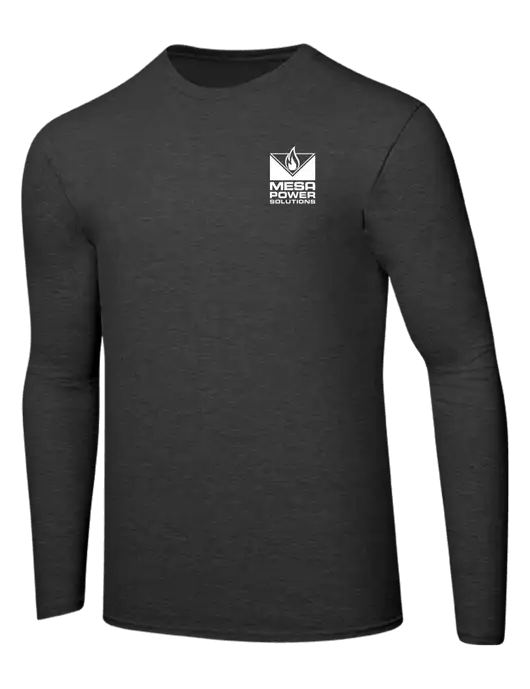 Ring Spun Dark Heather Grey 4.5 oz Long Sleeve T-Shirt w/Mesa Solutions Logo