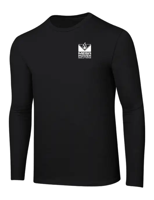 Ring Spun Jet Black 4.5 oz Long Sleeve T-Shirt w/Mesa Solutions Logo