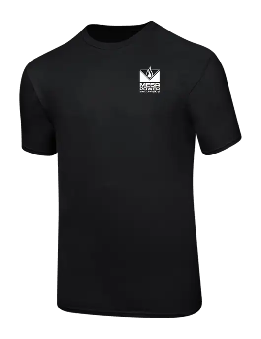 Ring Spun Jet Black 4.5 oz T-Shirt w/Mesa Solutions Logo