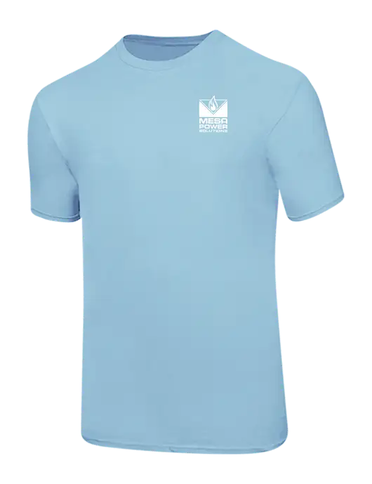 Ring Spun Light Blue 4.5 oz T-Shirt w/Mesa Solutions Logo
