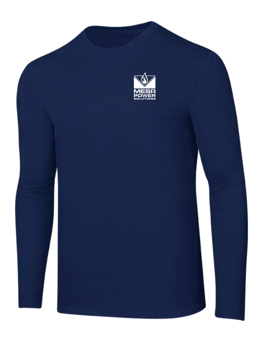 Ring Spun Navy 4.5 oz Long Sleeve T-Shirt w/Mesa Solutions Logo