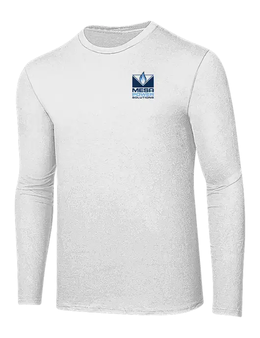 Ring Spun White 4.5 oz Long Sleeve T-Shirt w/Mesa Solutions Logo