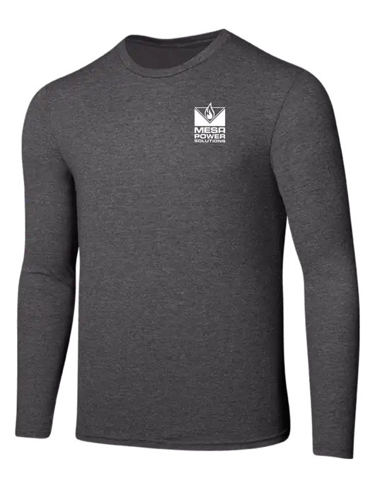 Seriously Soft Heathered Charcoal Long Sleeve T-Shirt w/Mesa Solutions Logo