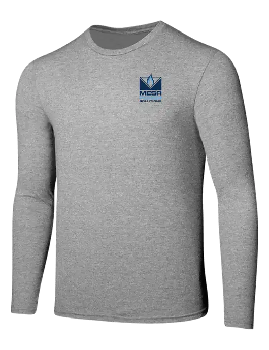 Seriously Soft Light Heathered Grey Long Sleeve T-Shirt w/Mesa Solutions Logo