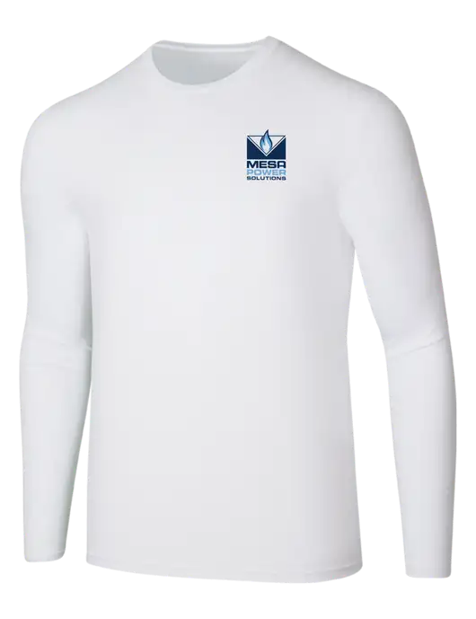 Seriously Soft White Long Sleeve T-Shirt w/Mesa Solutions Logo