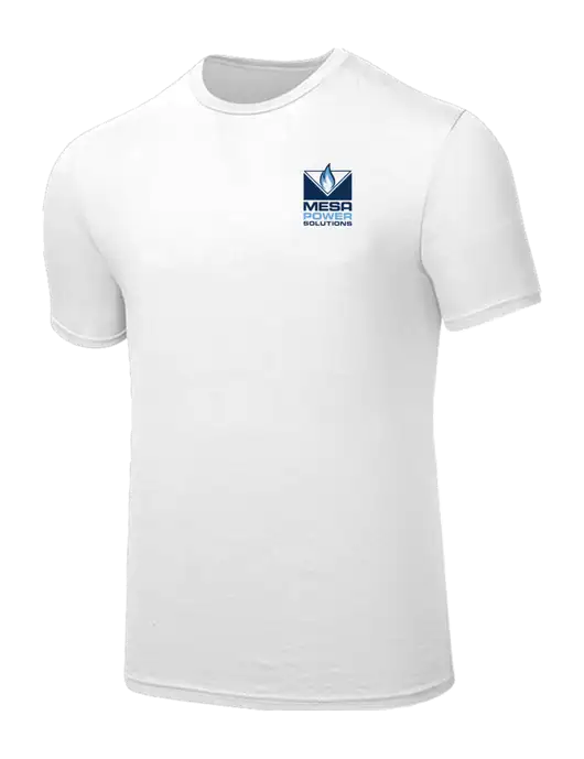 Seriously Soft White T-Shirt w/Mesa Solutions Logo