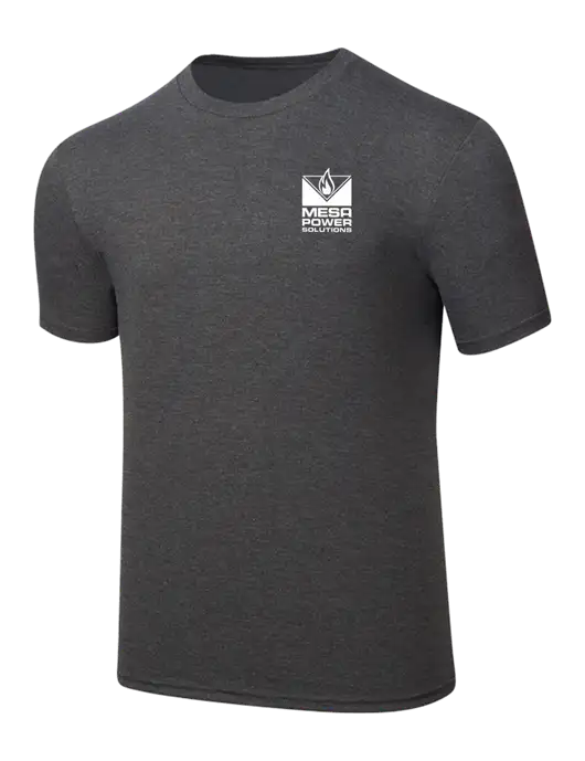Simply Soft Heathered Charcoal 4.5oz  Poly/Combed Ring Spun Cotton T-Shirt w/Mesa Solutions Logo