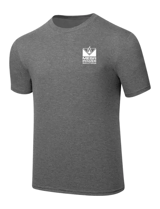 Simply Soft Heathered Medium Grey 4.5oz  Poly/Combed Ring Spun Cotton T-Shirt w/Mesa Solutions Logo