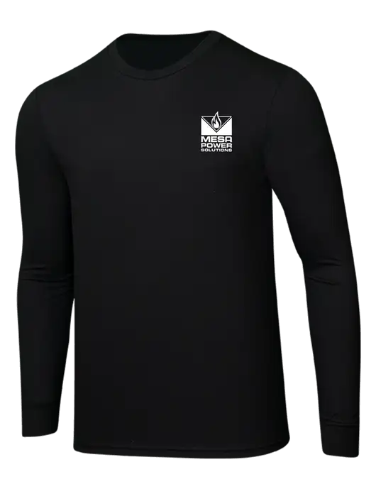 Simply Soft Long Sleeve Black 4.5 oz, Poly/Combed Ring Spun Cotton T-Shirt w/Mesa Solutions Logo