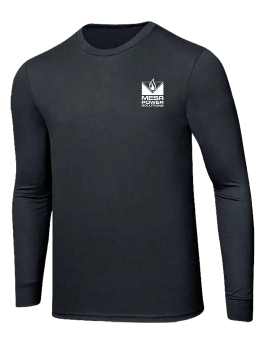 Simply Soft Long Sleeve Black Frost 4.5 oz, Poly/Combed Ring Spun Cotton T-Shirt w/Mesa Solutions Logo