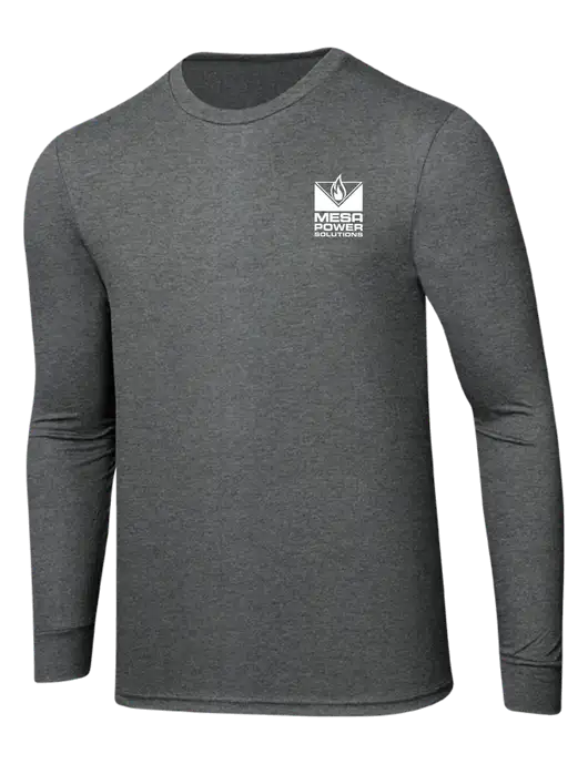 Simply Soft Long Sleeve Medium Grey Frost 4.5 oz, Poly/Combed Ring Spun Cotton T-Shirt w/Mesa Solutions Logo