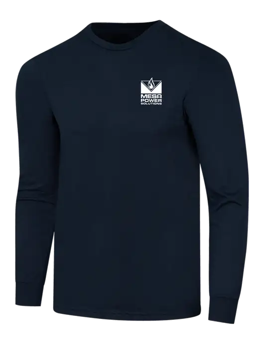 Simply Soft Long Sleeve Navy 4.5 oz, Poly/Combed Ring Spun Cotton T-Shirt w/Mesa Solutions Logo