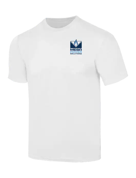 Simply Soft White 4.5oz  Poly/Combed Ring Spun Cotton T-Shirt w/Mesa Solutions Logo