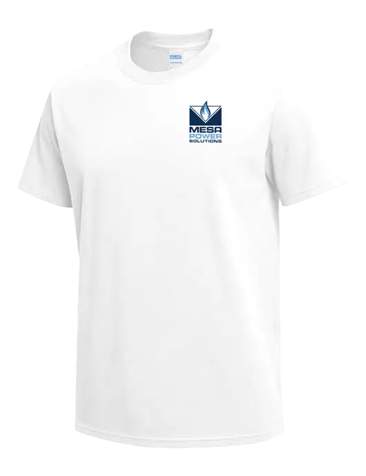 White Heavyweight 6.1 oz T-Shirt w/Mesa Solutions Logo