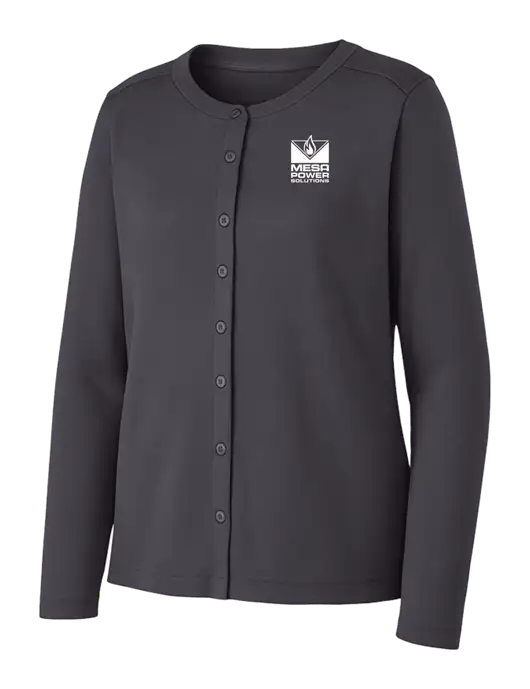 Grey Smoke Womens Concept Stretch Button-Front Cardigan Sweater w/Mesa Solutions Logo