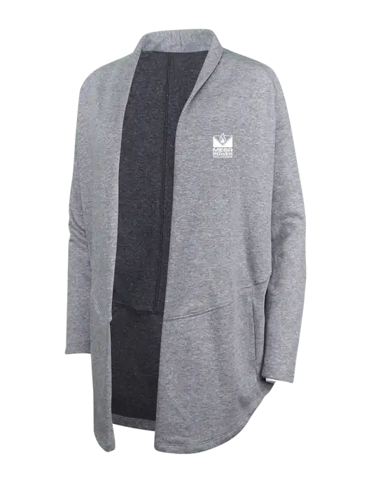 Medium Heather Grey/Char Heather Womens Interlock Cardigan w/Mesa Solutions Logo