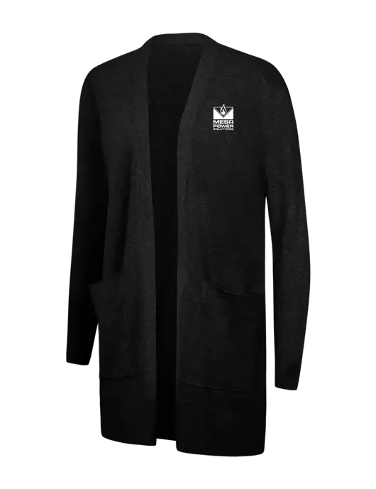 Mercer+Mettle Womens Black Open Front Cardigan Sweater w/Mesa Solutions Logo