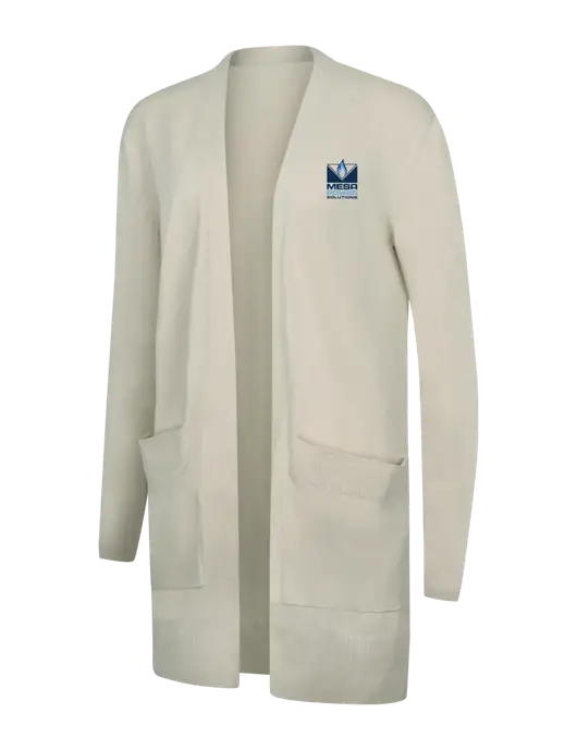 Mercer+Mettle Womens Ivory Open Front Cardigan Sweater w/Mesa Solutions Logo