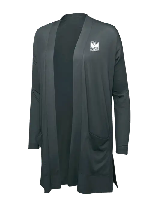 Smoke Grey Womens Concept Long Pocket Cardigan w/Mesa Solutions Logo