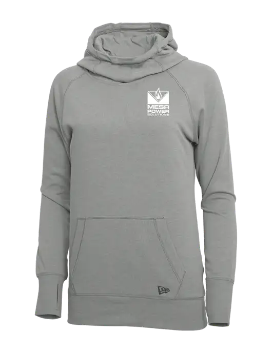 New Era Shadow Grey Heather Womens Tri-Blend Fleece Pullover Hoodie w/Mesa Solutions Logo