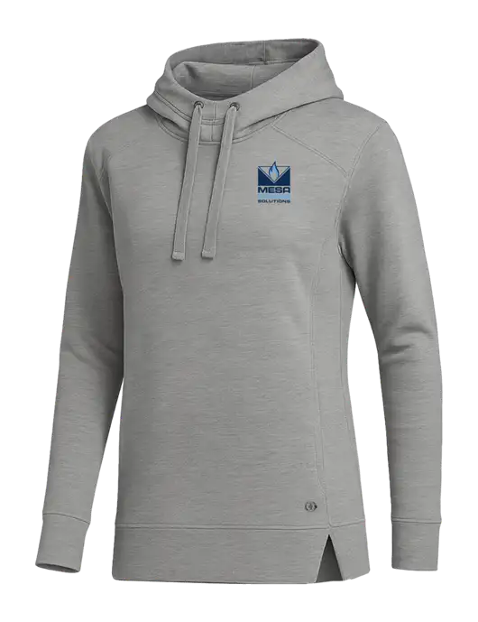 OGIO Heather Grey Womens Luuma Pullover Fleece Hoodie w/Mesa Solutions Logo
