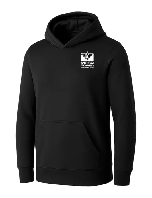 Womens Black Core Fleece Pullover Hooded Sweatshirt w/Mesa Solutions Logo
