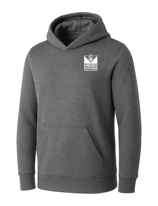 Womens Medium Grey Heather Core Fleece Pullover Hooded Sweatshirt w/Mesa Solutions Logo