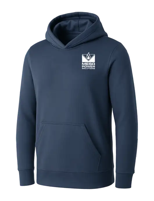 Womens Navy Core Fleece Pullover Hooded Sweatshirt w/Mesa Solutions Logo