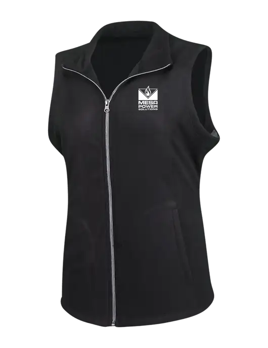 Black Womens Microfleece Vest w/Mesa Solutions Logo