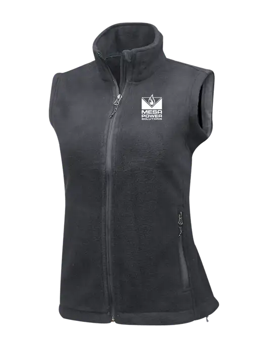 Medium Grey Womens Fleece Vest w/Mesa Solutions Logo