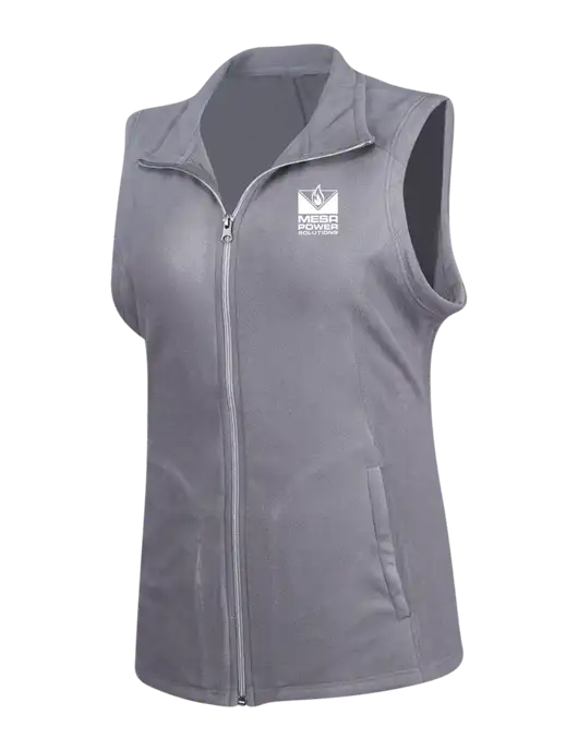 Medium Grey Womens Microfleece Vest w/Mesa Solutions Logo