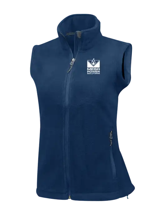 Navy Womens Fleece Vest w/Mesa Solutions Logo