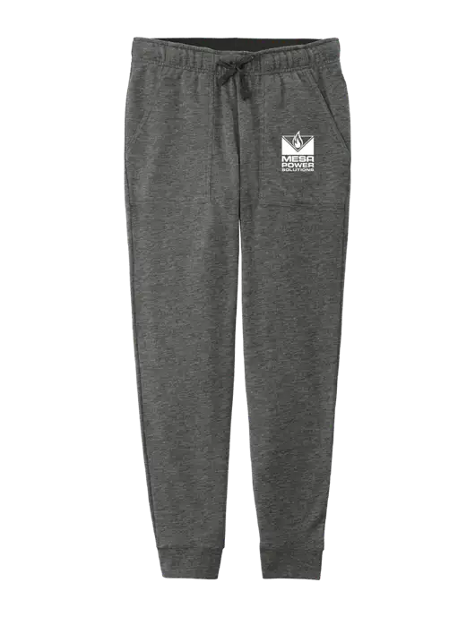 Womens Posicharge Tri-blend Wicking Dark Grey Heather Triad Solid Fleece Jogger w/Mesa Solutions Logo