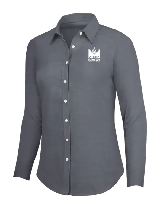 Dark Grey Womens SuperPro Oxford Shirt w/Mesa Solutions Logo