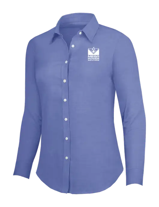 Navy Womens SuperPro Oxford Shirt w/Mesa Solutions Logo